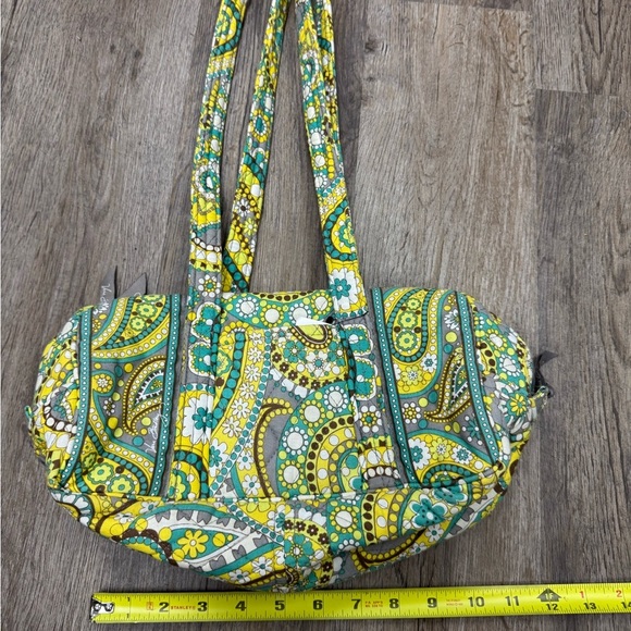 Vera Bradley Card Holder Lemon Parfait Pattern Mini Bag | Yellow & Turquoise - Picture 1 of 2